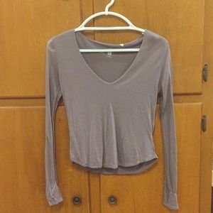 Purple long sleeve crop top